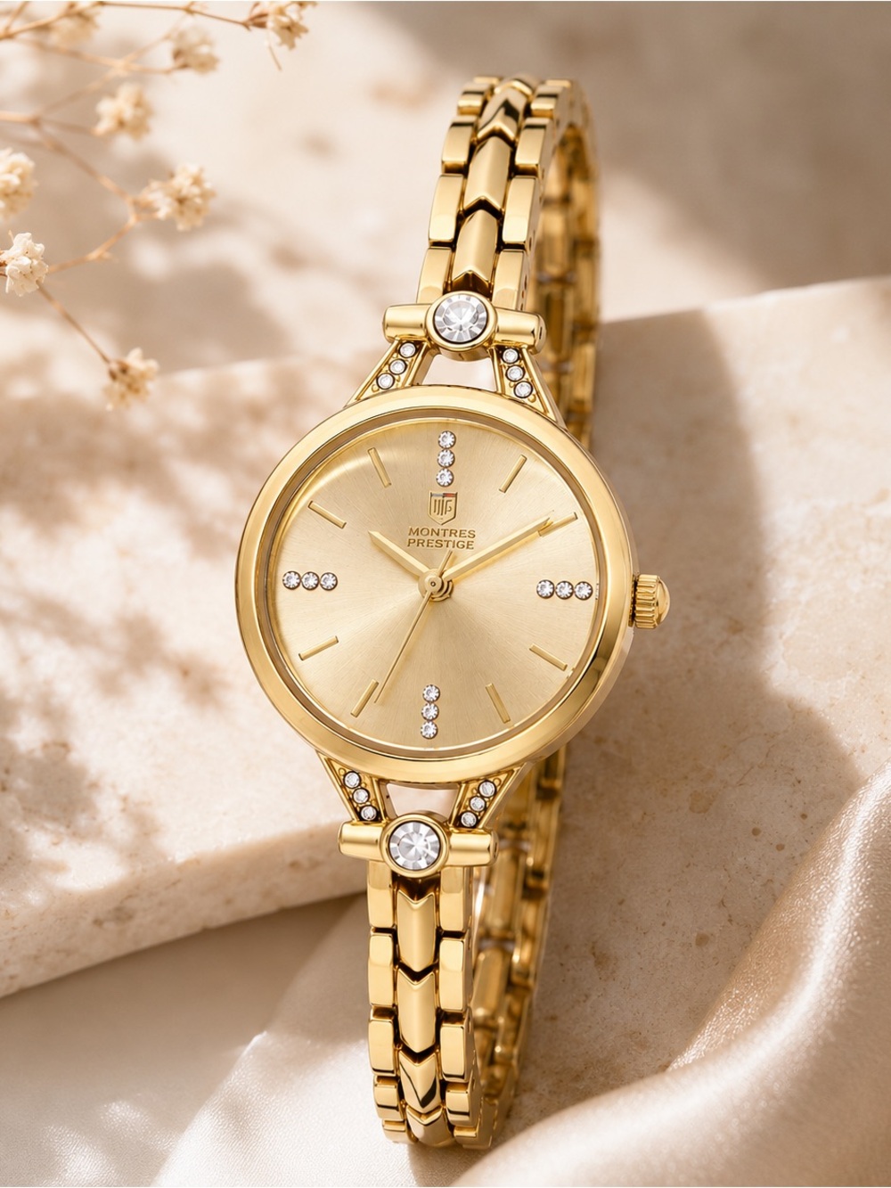 ⌚️NWT! Montres Prestige x Invicta Ladies 28mm Gold Tone Watch